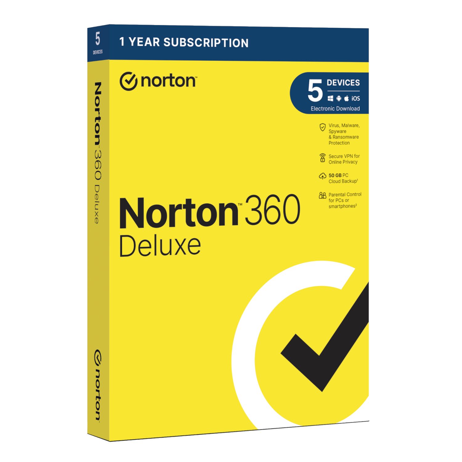Norton 360 Deluxe 50GB – 5 Devices (Physical Package)