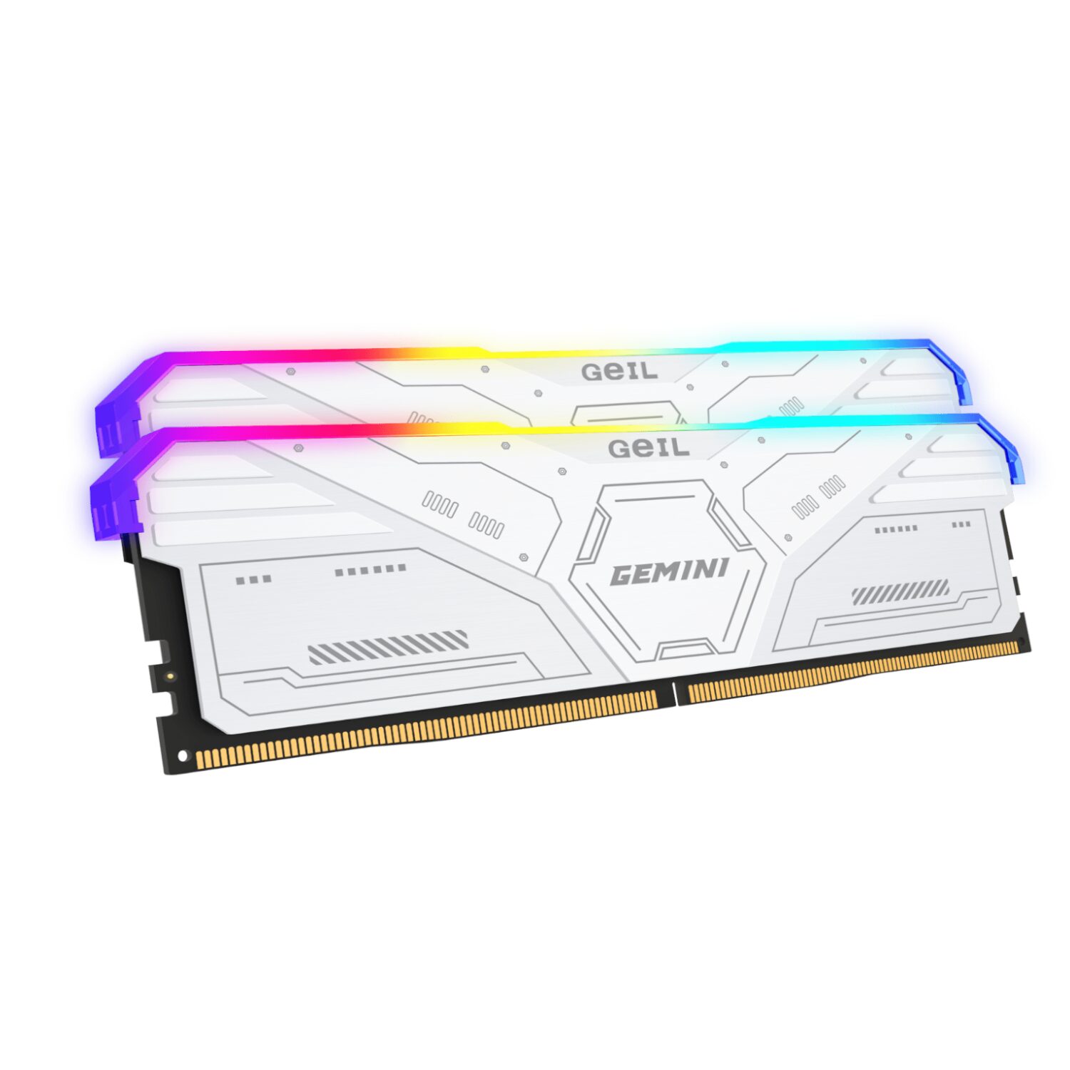 GeiL Gemini RGB 32GB KIT(2X16GB) 6000MHz DDR5 Desktop Gaming Memory – White GeiL Gemini RGB 32GB KIT(2X16GB) 6000MHz DDR5 Desktop Gaming Memory – White