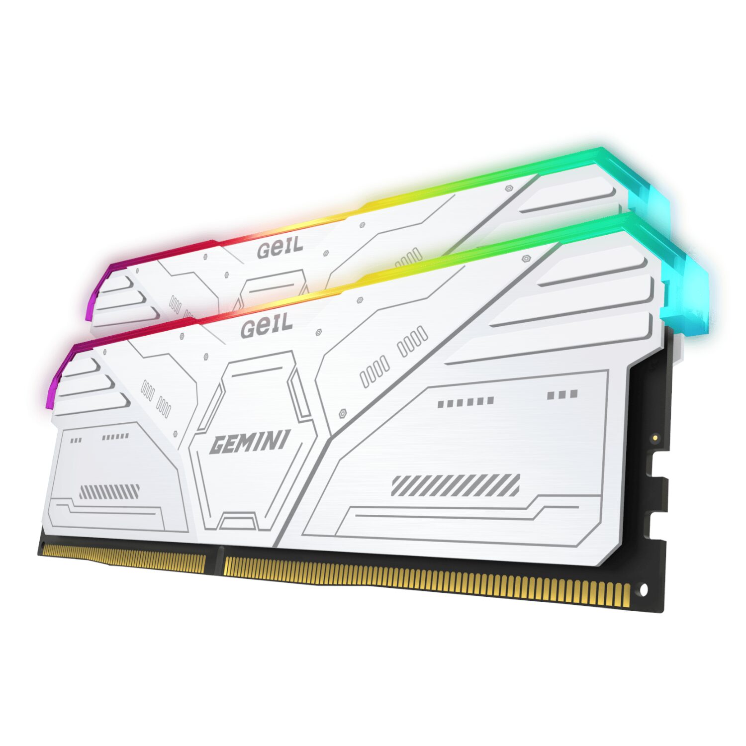 GeiL Gemini RGB 32GB KIT(2X16GB) 6000MHz DDR5 Desktop Gaming Memory – White GeiL Gemini RGB 32GB KIT(2X16GB) 6000MHz DDR5 Desktop Gaming Memory – White