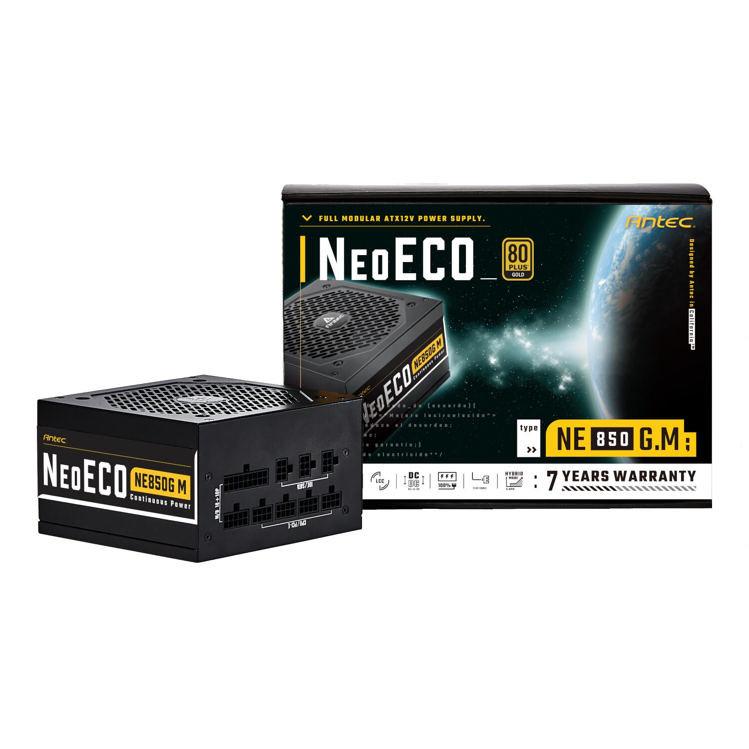 Antec NeoECO Gold Modular 850W Power Supply Unit (80 PLUS® Gold, PCIe 5.0 Ready, Full Modular) Antec NeoECO Gold Modular 850W Power Supply Unit (80 PLUS® Gold, PCIe 5.0 Ready, Full Modular)