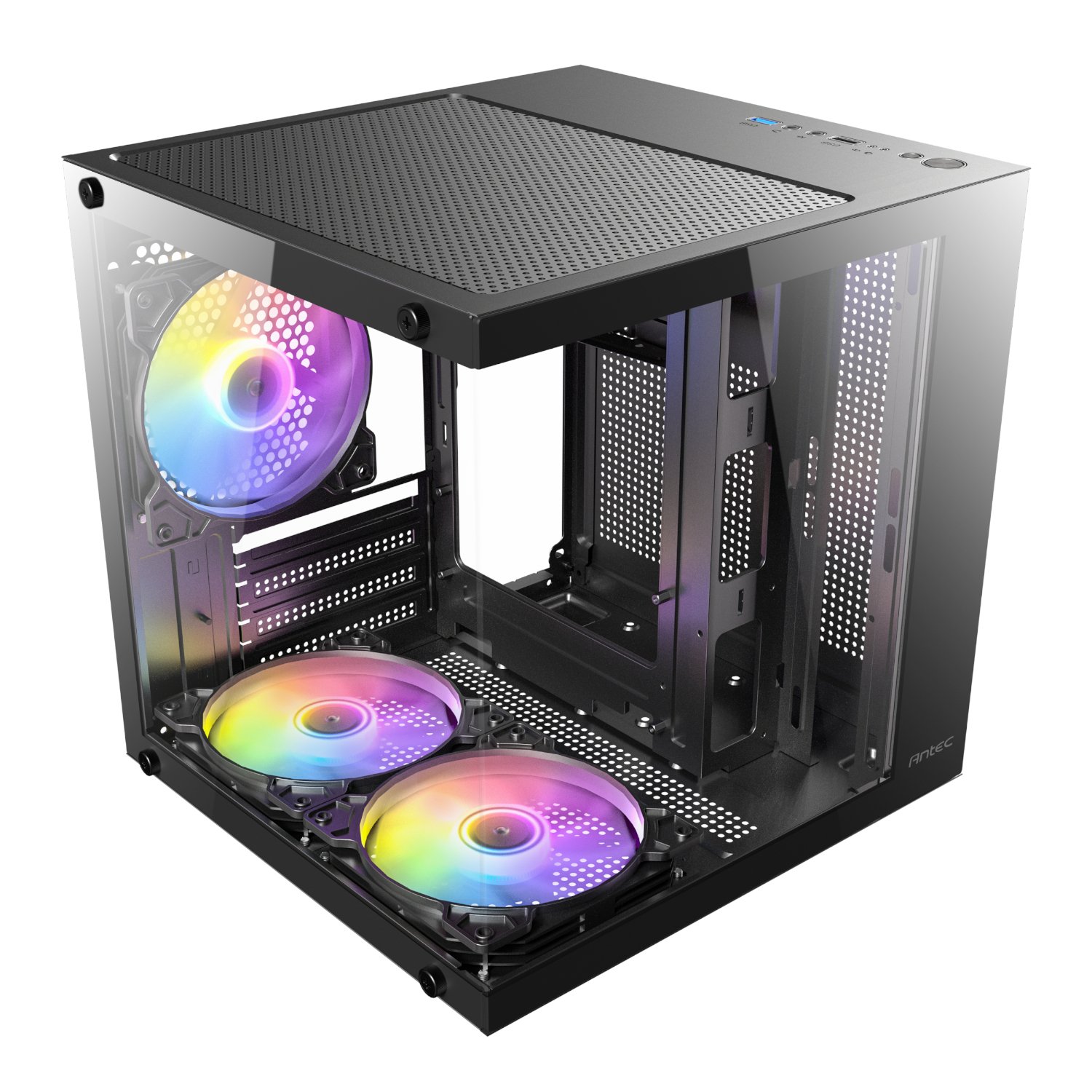 Antec VCX10M RGB Micro-ATX | ITX ARGB Mini -Tower Gaming Chassis – Black Antec VCX10M RGB Micro-ATX | ITX ARGB Mini -Tower Gaming Chassis – Black