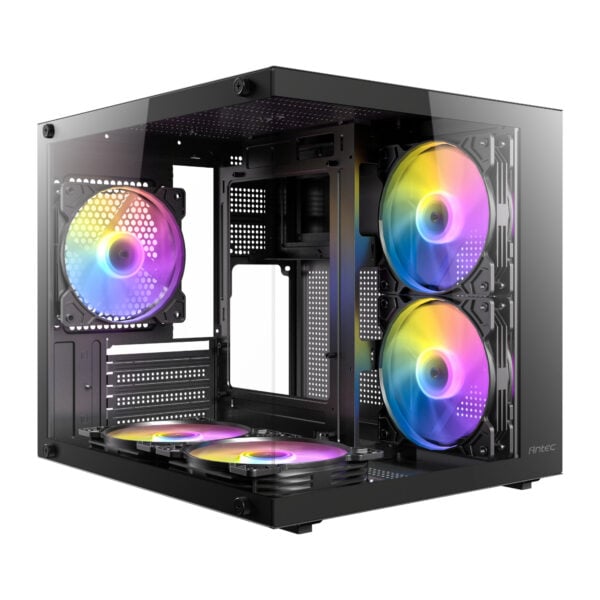 Antec VCX100M RGB Elite ATX, Micro-ATX, ITX Mini Tower Gaming Chassis – Black Antec VCX100M RGB Elite ATX, Micro-ATX, ITX Mini Tower Gaming Chassis – Black