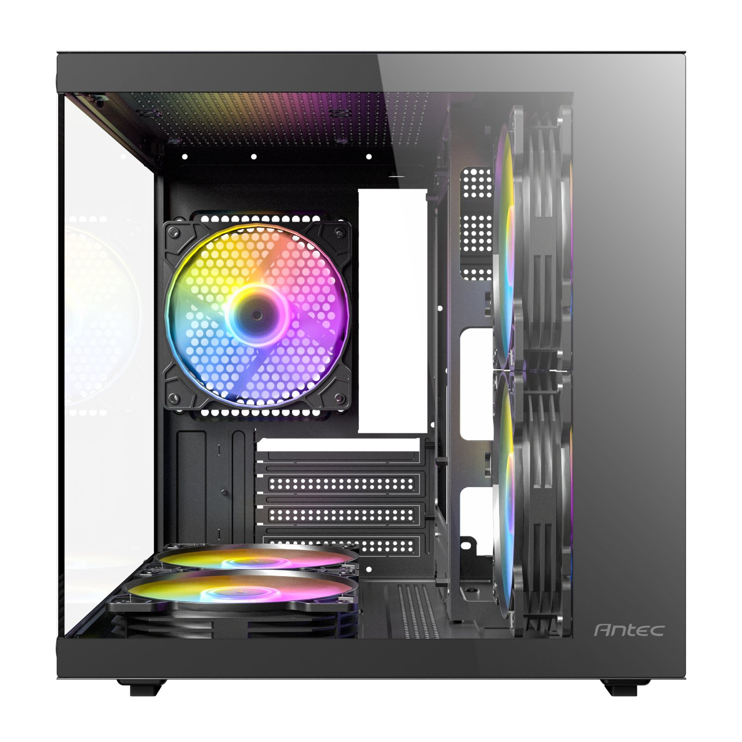 Antec VCX100M RGB Elite ATX, Micro-ATX, ITX Mini Tower Gaming Chassis – Black Antec VCX100M RGB Elite ATX, Micro-ATX, ITX Mini Tower Gaming Chassis – Black